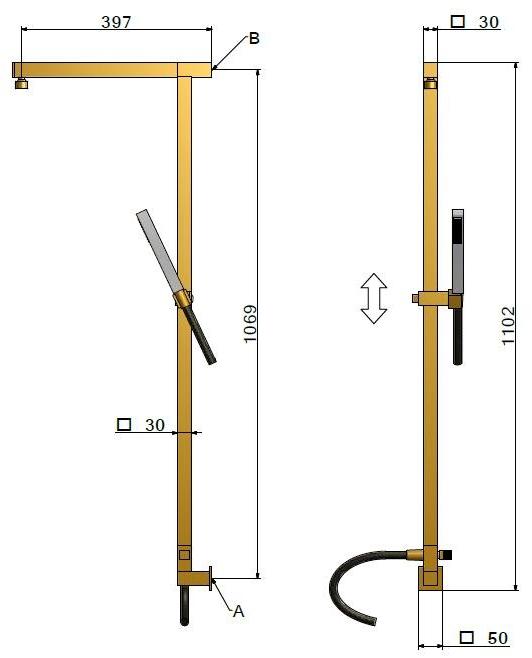 tender rain Настенная душевая стойка из латуни с ручным душем Echo sun-id-1461684 - Вид №9