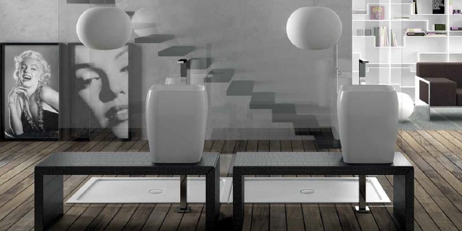 SHLAA Подвесная раковина настенная овальная Ceramica Cielo  белая  - Вид №2