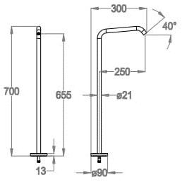 Fir Italia Напольный излив Cleosteel 48 4843044 - Вид №1