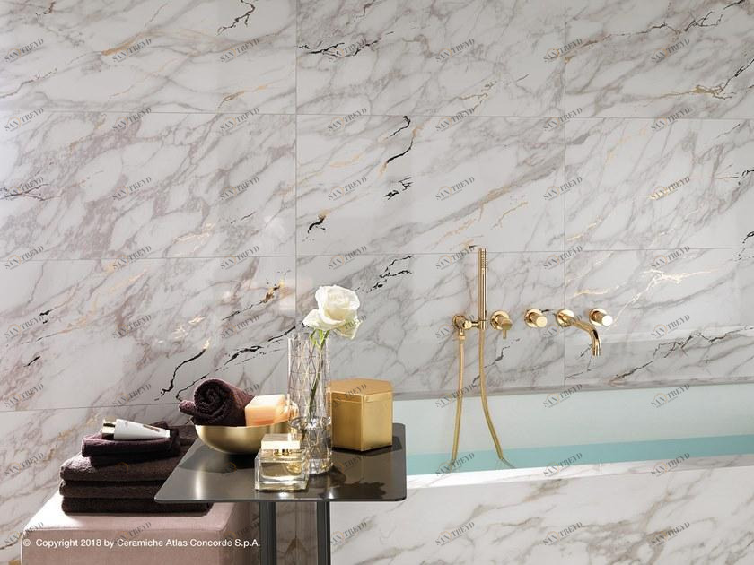Atlas Concorde Белая плитка для стен с эффектом мрамора Marvel edge sun-id-1389286