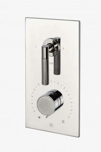 BTH42C Встроенная термостатическая и двусторонняя переключающая трима серии Bond Union с гильошированной ручкой и рычажными рукоятками Waterworks