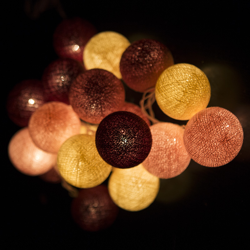 Тайская гирлянда бордовая от розетки THAI DREAM LIGHTS CO  281673 Розовый;молочный Santreyd  - Вид №1