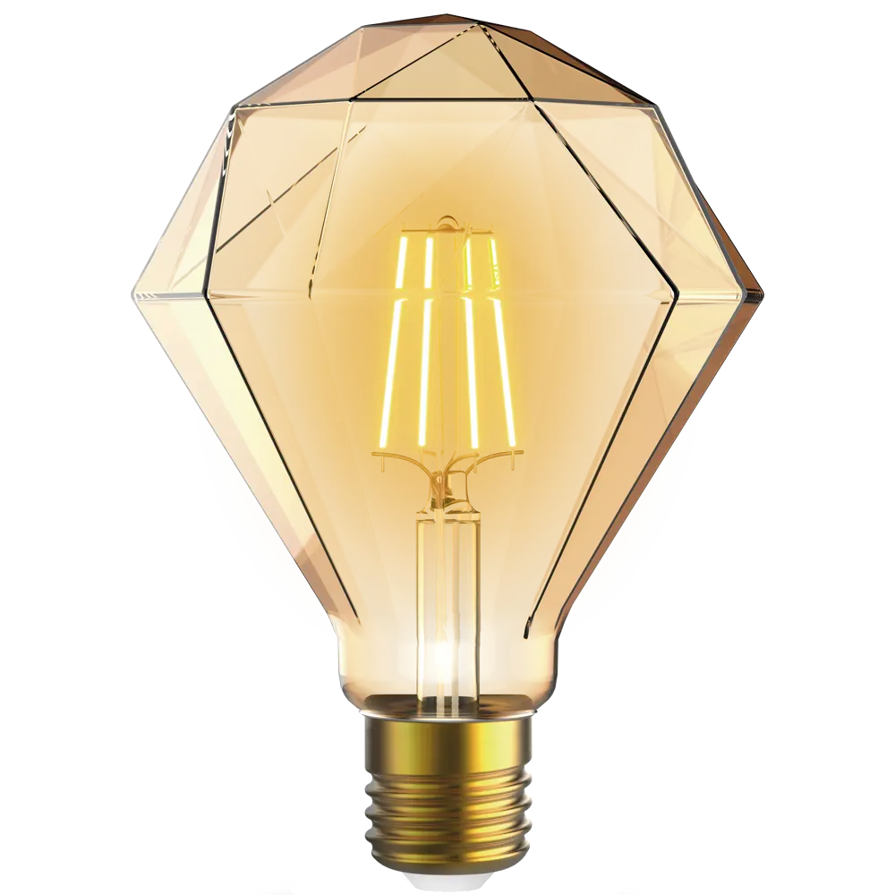 Лампа светодиодная Lexman Diamond E27 220-240 В 5 Вт янтарная 470 лм теплый белый свет STLM-2094210 - Вид №2
