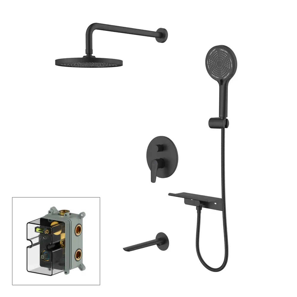 89349209 Душевая система Milardo Dale DALBL03M68 скрытого монтажа цвет черный матовый STLM-0991667 