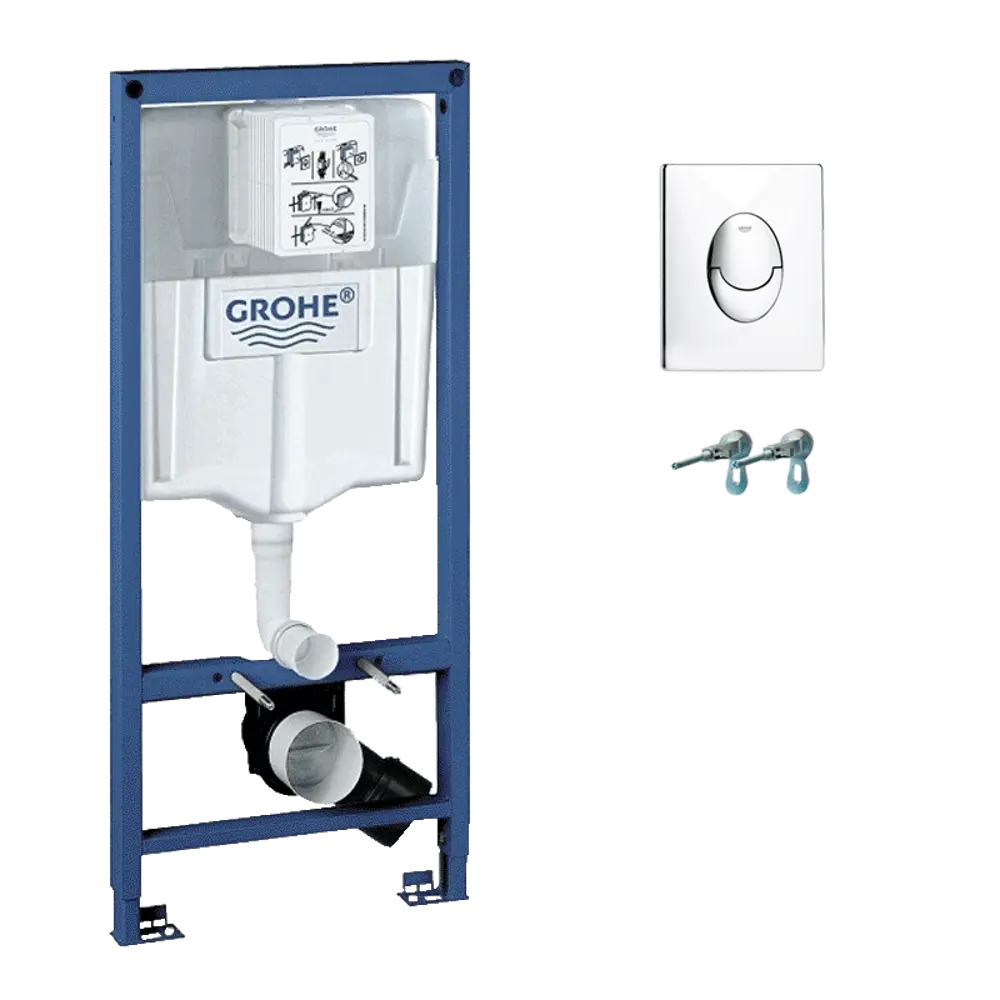 Комплект инсталляция с унитазом Grohe Rapid Sl 3 В 1 Koller Pool Round, безободковый, с микролифтом, цвет белый 86517025 STLM-2206705