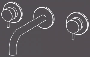 Radomonte Смеситель для умывальника настенный из нержавеющей стали на 3 отверстия Toki Tki28