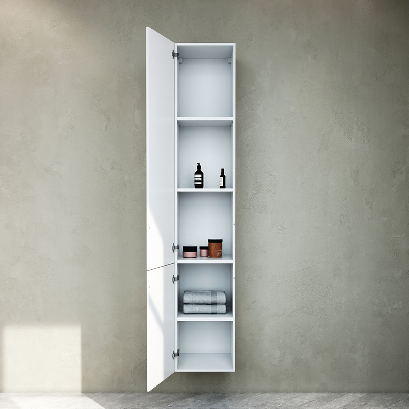 M90CHL0306WG шкаф-колонна подвесной левый 30 см двери push-to-open цвет: белый глянец AM.PM Gem - Вид №1