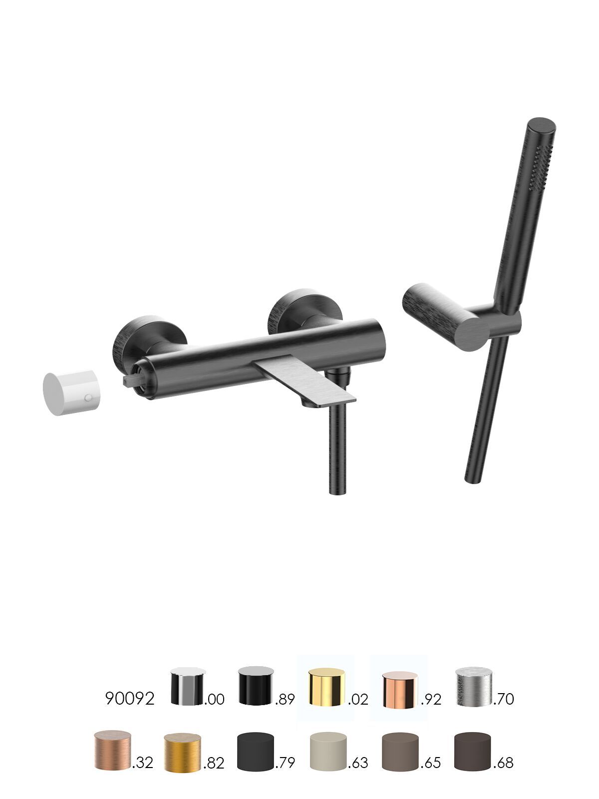 Настенный смеситель для ванны с ручным душем Rubinetterie Frattini Narciso S ARCH-00102282 - Вид №12