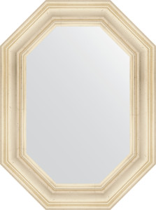 BY 7209 Зеркало в багетной раме - травленое серебро 99 mm EVOFORM Octagon