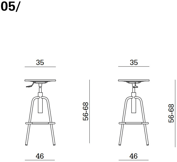 Linea Fabbrica Высокий табурет из бука с регулируемой высотой Mea wood sun-id-1453921 - Вид №2