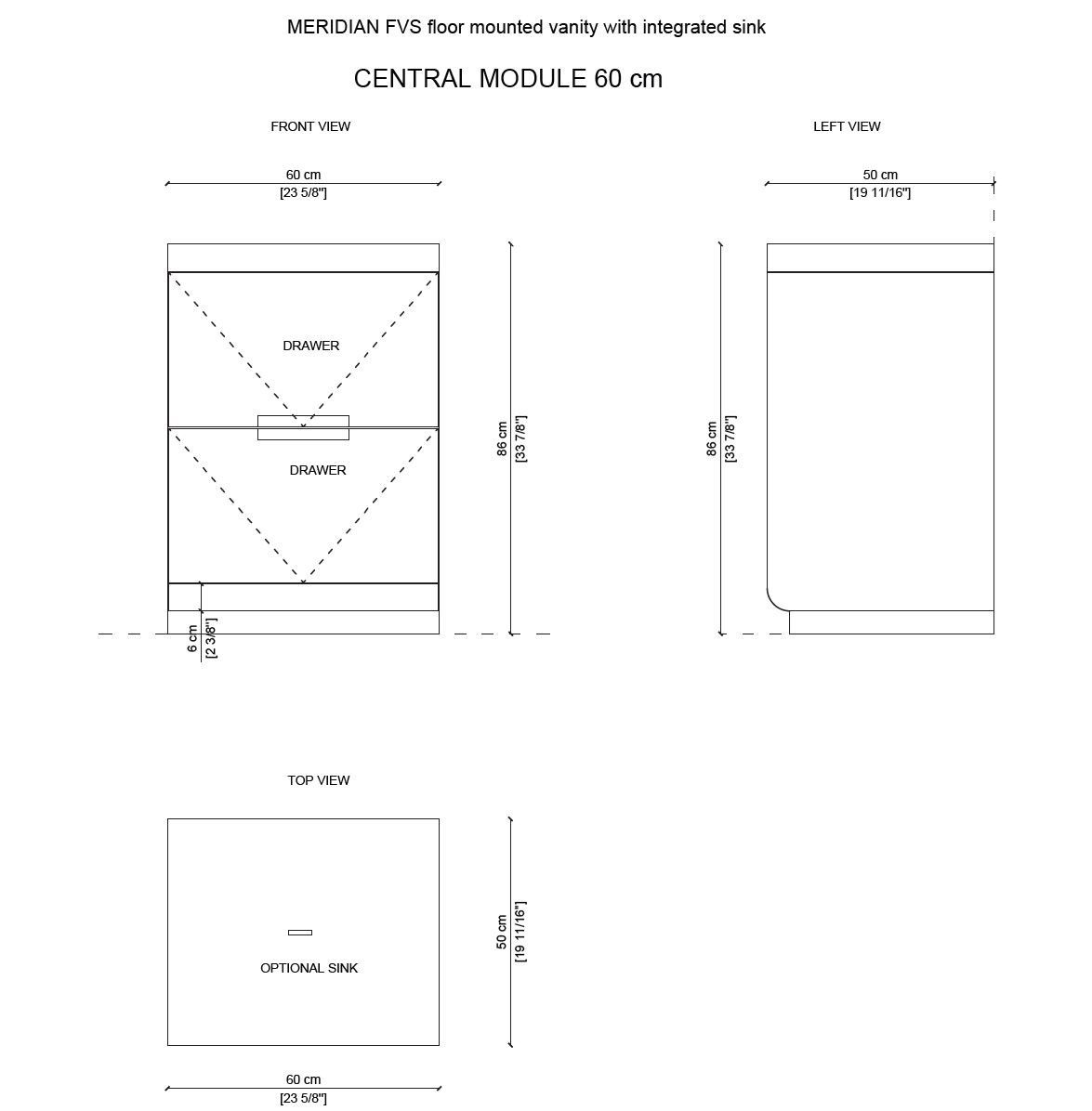 Секционный напольный умывальник из натурального камня Davani Meridian ARCH-00002693 - Вид №3