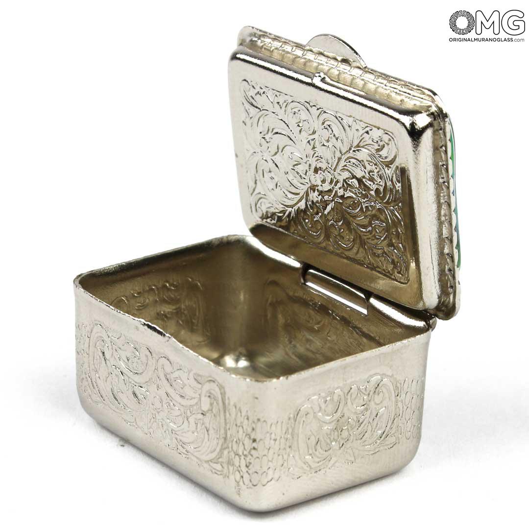 4145 ORIGINALMURANOGLASS Коробочка для таблеток миллефиори - муранское стекло OMG 3 см  - Вид №1