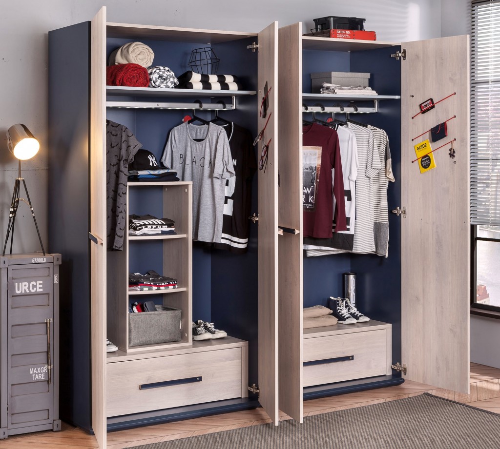 Шкаф распашной двухдверный бежевый Trio CILEK TRIO 00-3832150 Бежевый;серый Santreyd - Вид №5