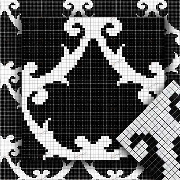 МОЗАИКА ИЗ СТЕКЛА MZ-08 BLACK&WHITE ALMA ПАННО 15 MZ08BLACKWHITE