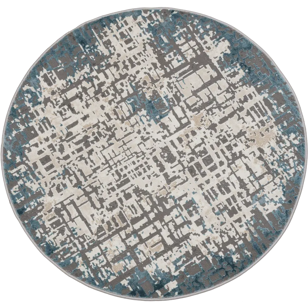 Ковер полипропилен Serenity D730 ø160 см цвет синий 82739367 STLM-2062279  - Вид №1