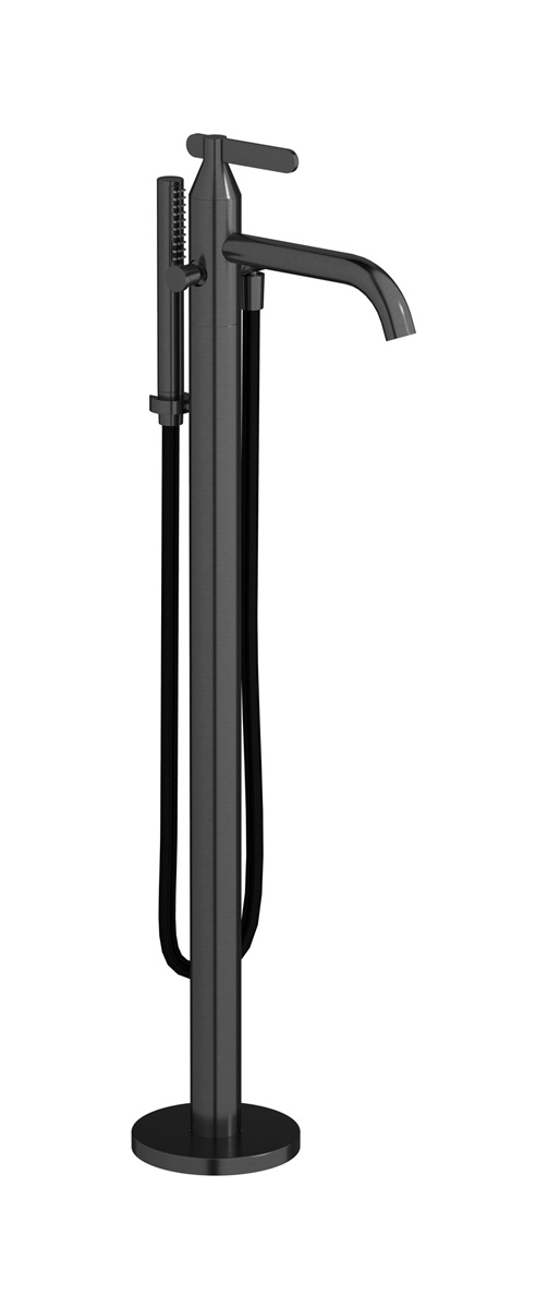 Напольный смесиель для ванны с встроенным душем. WE ARE IB oh706ss Brushed Black Chrome Soho