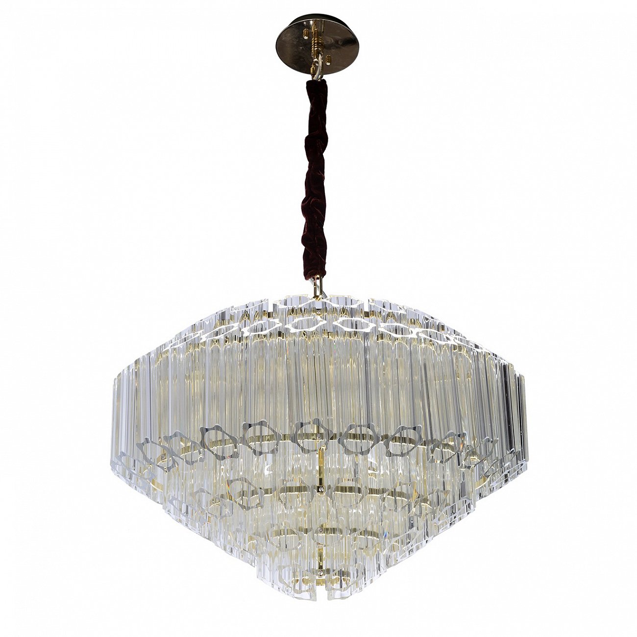 Люстра стеклянная 39х60 см прозрачная Vittoria BRCH9053 DELIGHT COLLECTION ДИЗАЙНЕРСКИЕ 00-3883104 Золото;прозрачный  - Вид №1