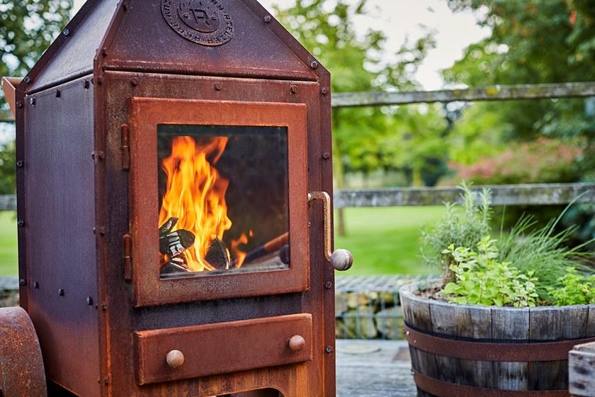 RB73 Отдельно стоящий дровяной уличный камин из стали Corten ™  Rb-1004  - Вид №4