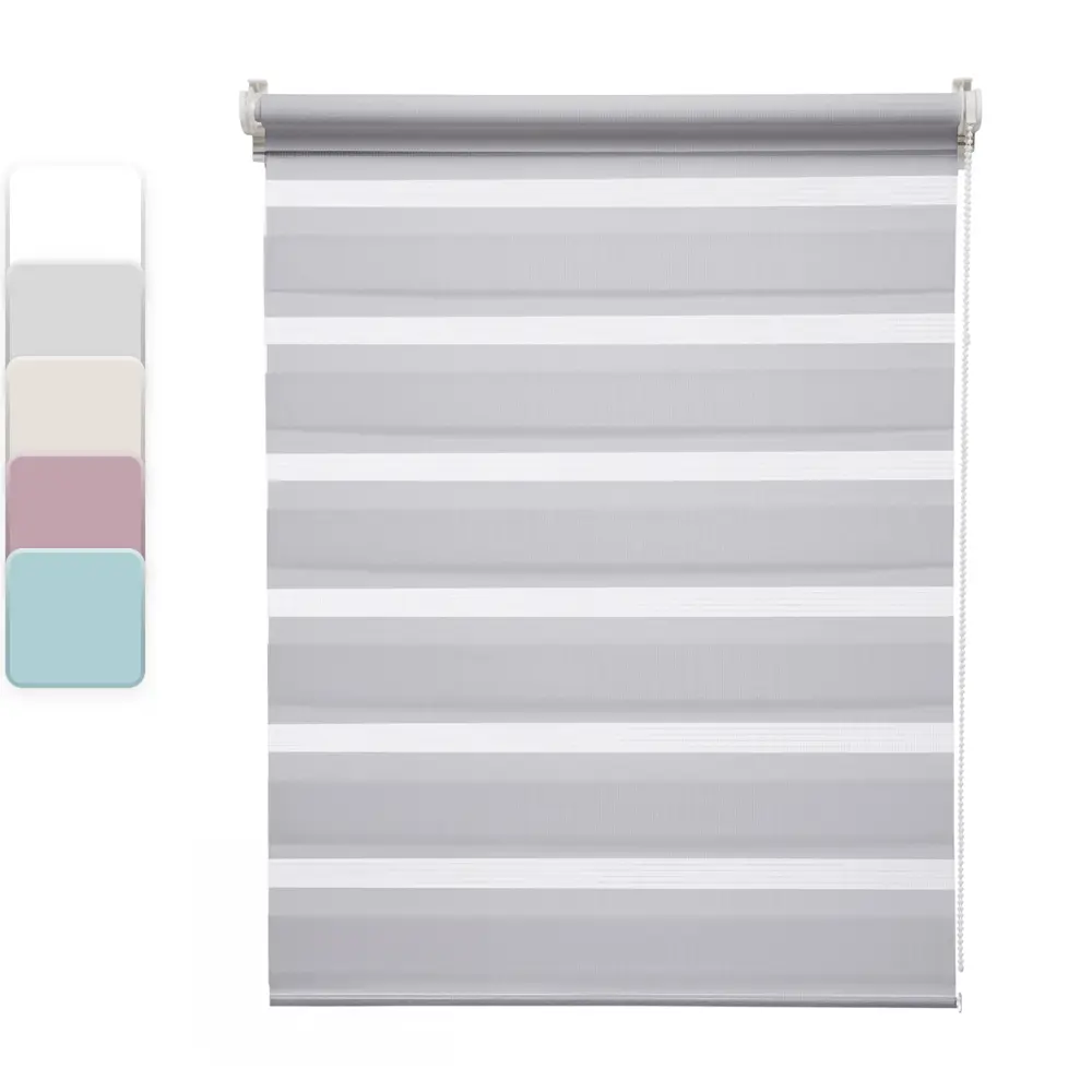 INSPIRE Peter — рулонная штора день-ночь светло-серая 120x175 см 85225684 STLM-0060118