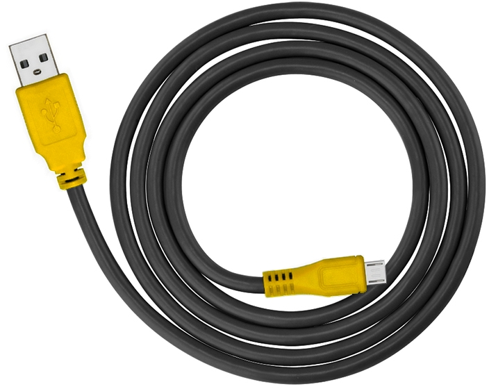 GCR-UA3MCB1-BB2S-0.5m кабель 0.5m usb 2.0, am/microb 5pin, черный, желтые коннекторы, 28/28 awg, экран, армированный, морозостойкий, Greenconnect Santreyd  - Вид №3