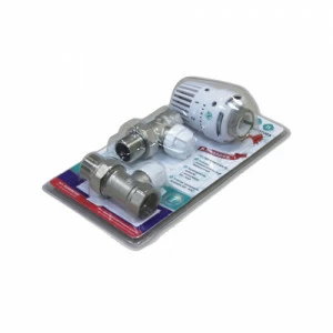 Термокомплект №1 (термоклапан прямой вн/нар, клапан запорный прямой, термоголовка) 1/2