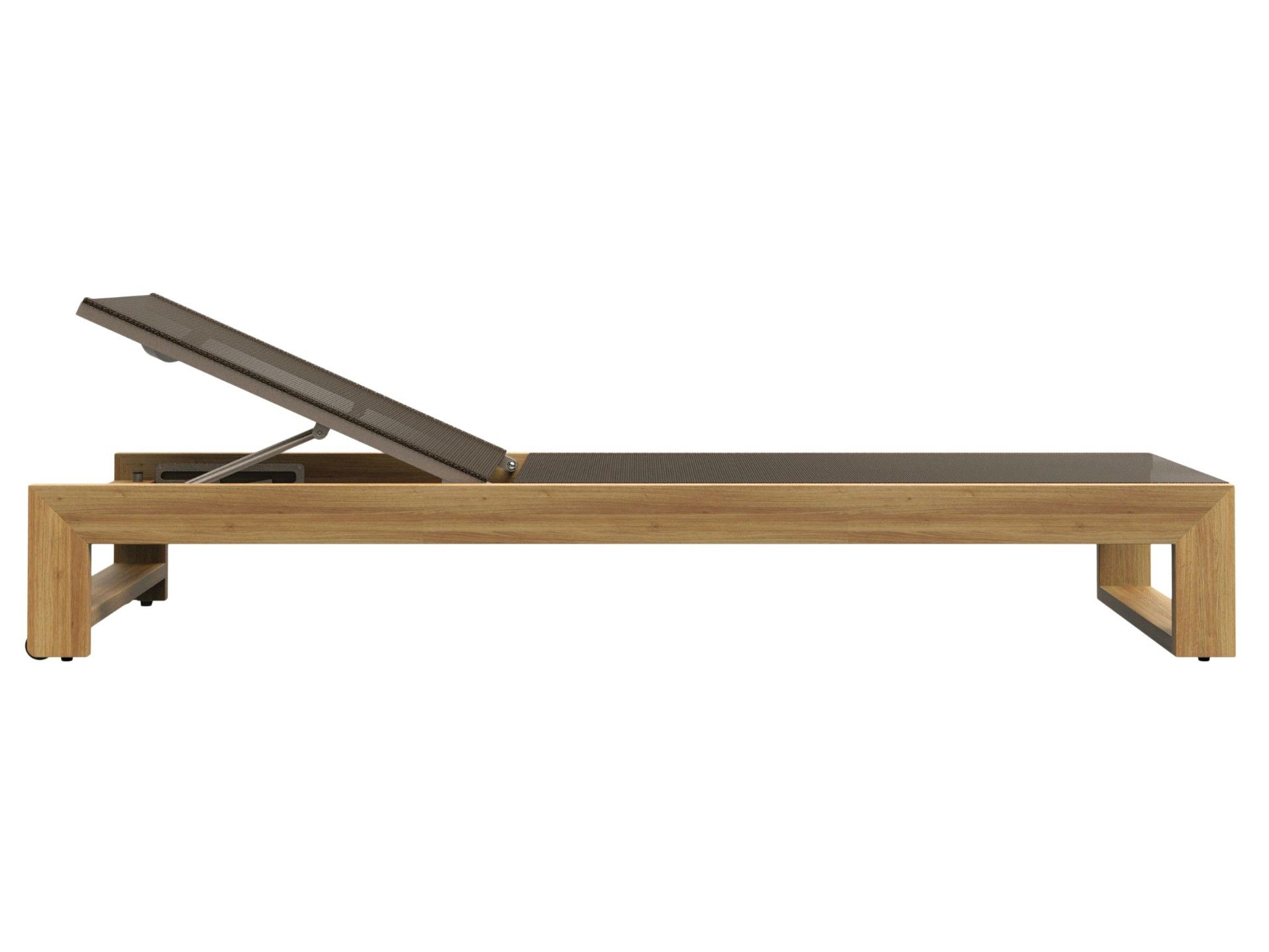 Садовая кровать с откидной спинкой из тикового дерева JANUS et Cie Матиссовый тик ARCH-00037042 - Вид №1