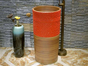 Керамическая отдельно стоящая круглая раковина