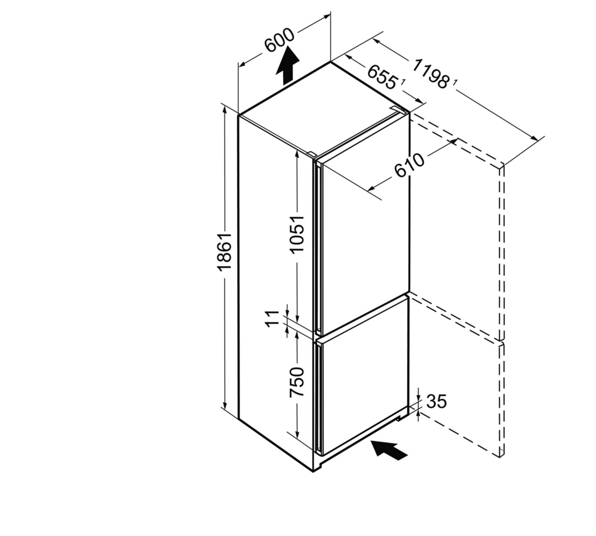 CNP 4313-24 001 Холодильники / высота 185см, 3 контейнера мк, a++, белый Liebherr  - Вид №7