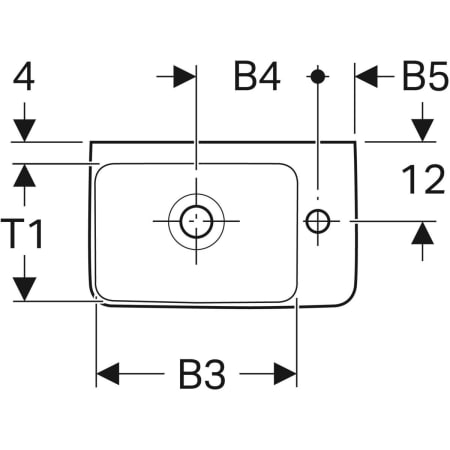 276140000 Раковина Geberit Renova Compact, с укороченным вылетом Geberit  - Вид №2