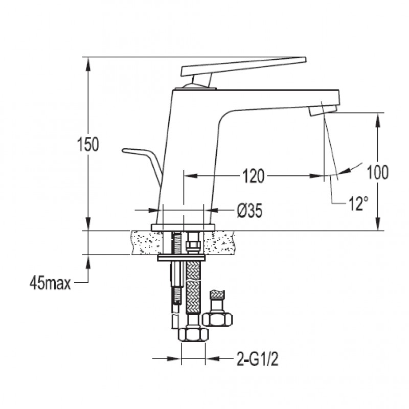 Смеситель на раковину Cezares BADEN-F-LS-01-W0  - Вид №1
