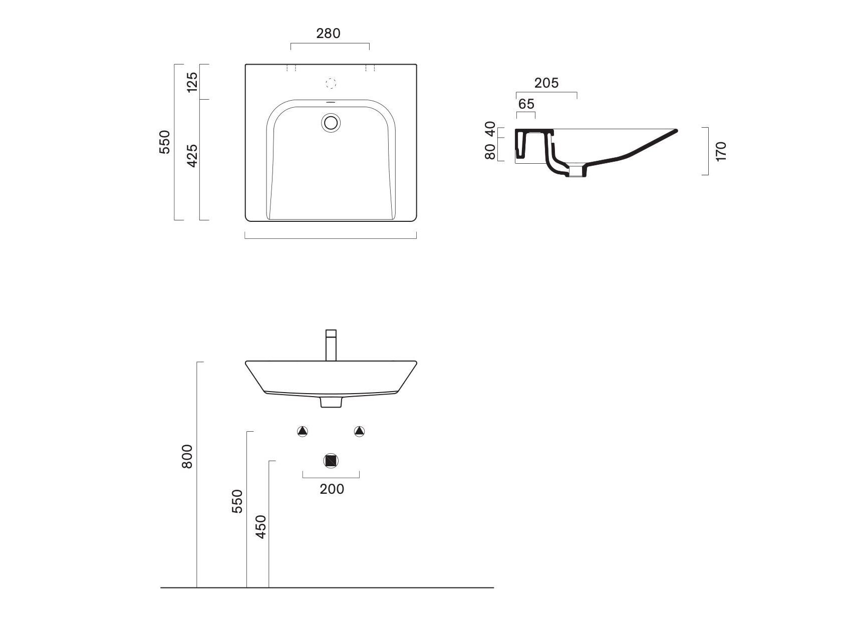 Подвесная раковина с переливом CERAMICA CATALANO комфорт ARCH-00146960 - Вид №2