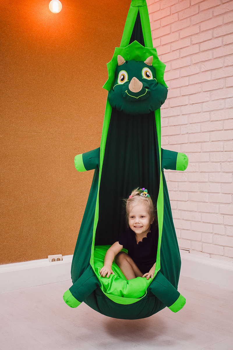 Подвесное кресло-кокон "Динозаврик" ПОКАЧАЙКА  00-3831139 Зеленый Santreyd  - Вид №3