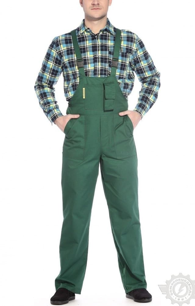 65608 Полукомбинезон "Эксперт-2" зеленый  Летняя спецодежда  размер 56-58/170-176  - Вид №3