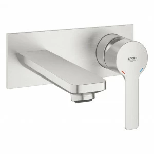 Внешняя часть смесителя для раковины GROHE Lineare New на 2 отверстия, вынос 149 мм, суперсталь (19409DC1)