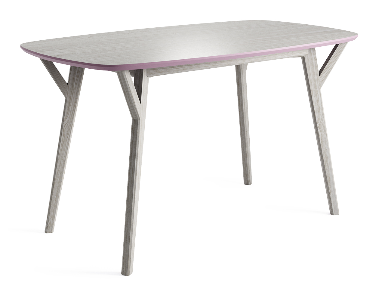 Обеденный стол прямоугольный с кантом беленый дуб, лаванда Proso THE IDEA  210035 Беленый дуб;бежевый  - Вид №1