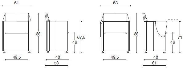 Diemme Стул для конференций из ткани с подлокотниками Origami sun-id-1347524 - Вид №9