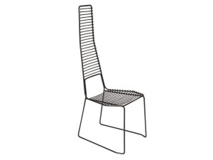 Металлический стул для сада с высокой спинкой