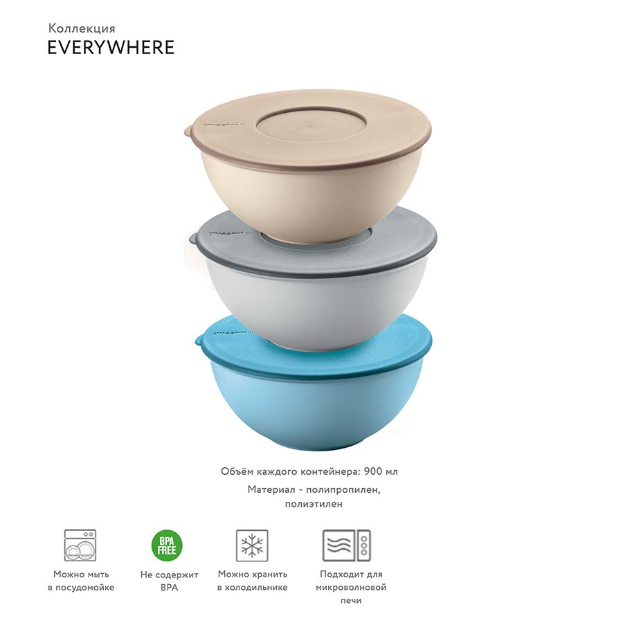 29260252 Набор контейнеров everywhere, D16 см, 3 шт. Guzzini  - Вид №2