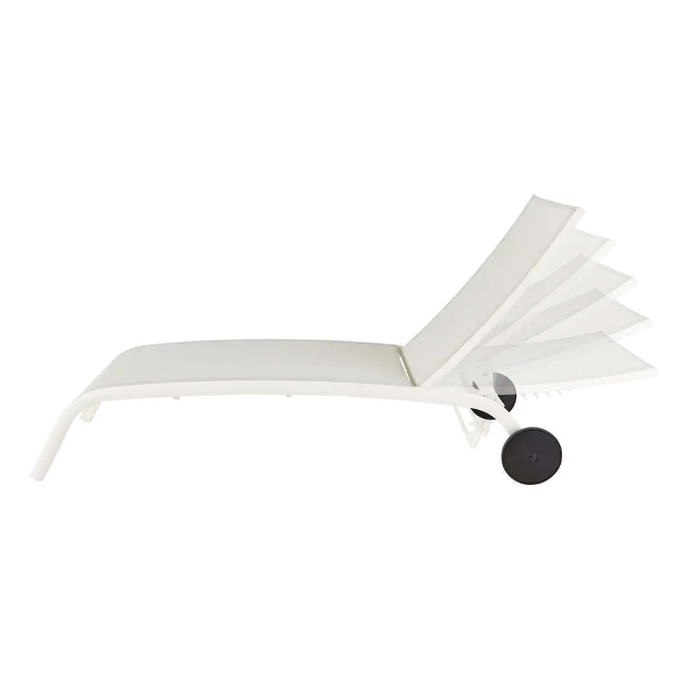 Шезлонг Naterial Lyra II 207x63x95 см алюминий/текстилен белый STLM-2136262 - Вид №6