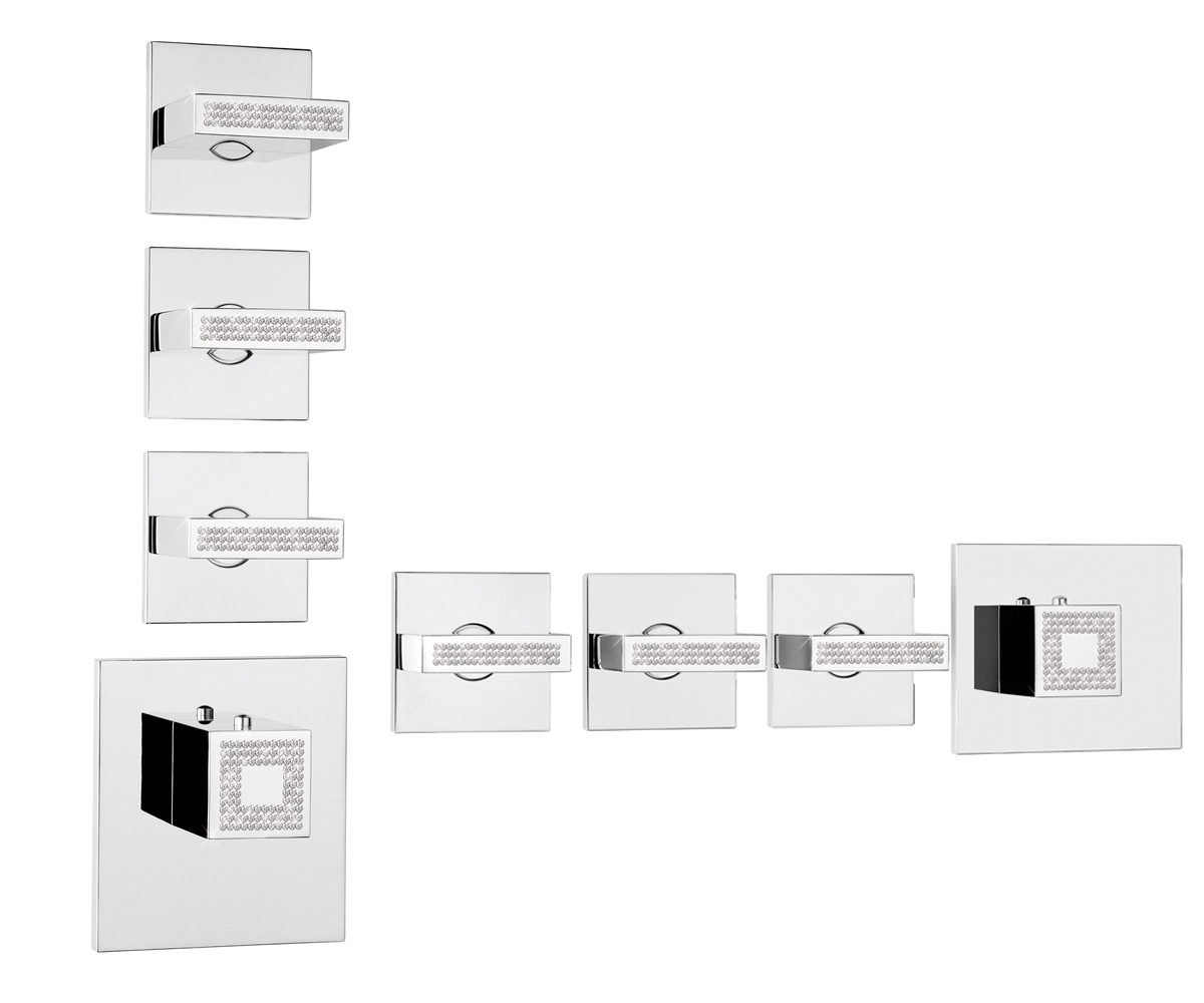 Z033205 + Z030202 000 Смеситель & запорный кран Rectangular 3 Outlets LP BOSSINI  - Вид №3