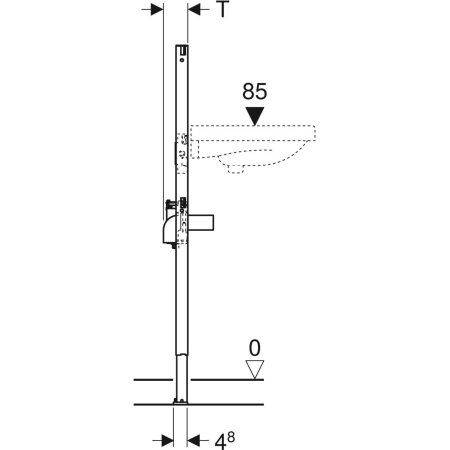 111.551.00.1 Инсталляция Geberit Duofix для раковины, 112 см, электронный вертикальный смеситель с функциональным блоком скрытого монтажа Geberit  - Вид №3