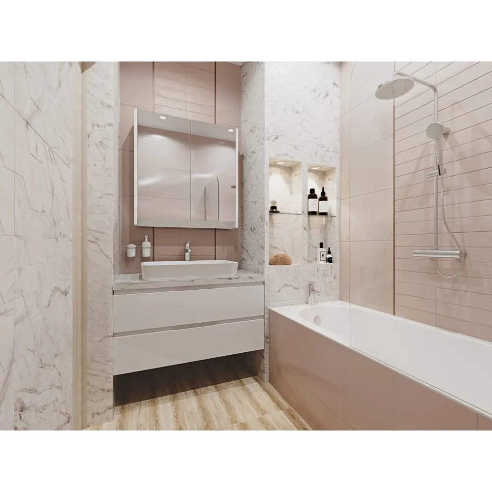 Плитка настенная Marble «Гексо» 60x30 см 1.62 м2 цвет белый матовый BELANI STLM-2145793 - Вид №7