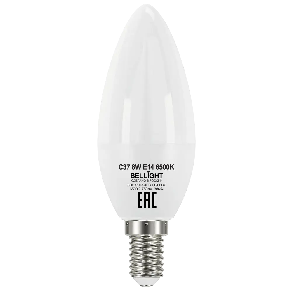 BELLIGHT Светодиодная лампа Е14 свеча 8W холодный белый свет 85637141 STLM-0930154 - Вид №1
