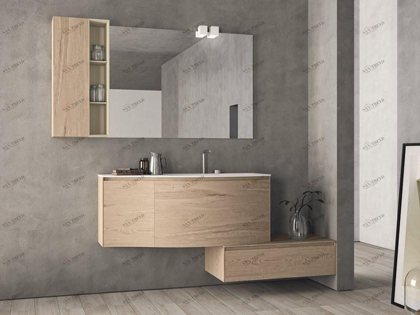 NOVELLO Тумба под умывальник с ящиками и зеркалом Calix xl sun-id-1381791