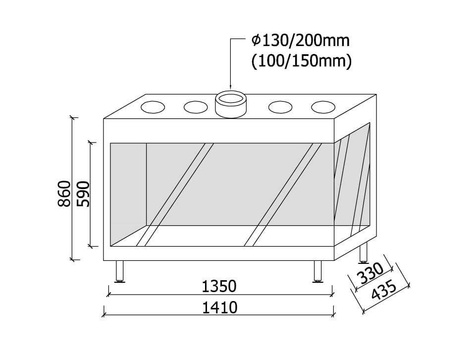 Газовый угловой камин Metalfire ARCH-00097231 - Вид №4