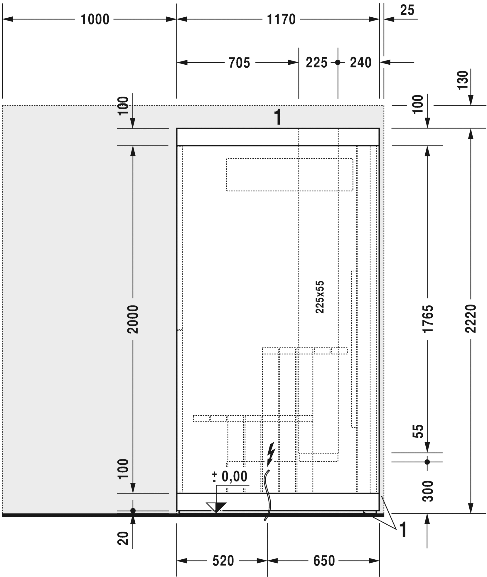 7509..002011000 Сауна Inipi, пристенный и угловой вариант Inipi #7509 1800 x 1170 x 2220 мм Белый глянцевый декор Duravit  - Вид №5
