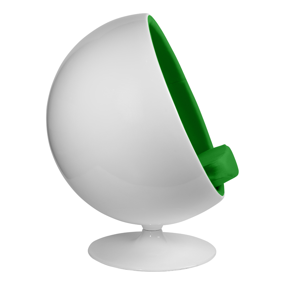 Кресло дизайнерское бело-зеленое Eero Aarnio Style Ball SOHO DESIGN ДИЗАЙНЕРСКИЕ, EERO BALL 131529 Зеленый  - Вид №1