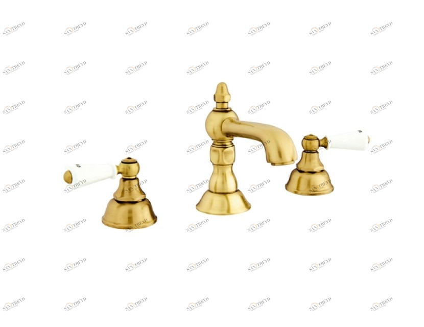 035001.M00.50 Раковина на три отверстия с фарфором Яркий хром Mestre RETRO