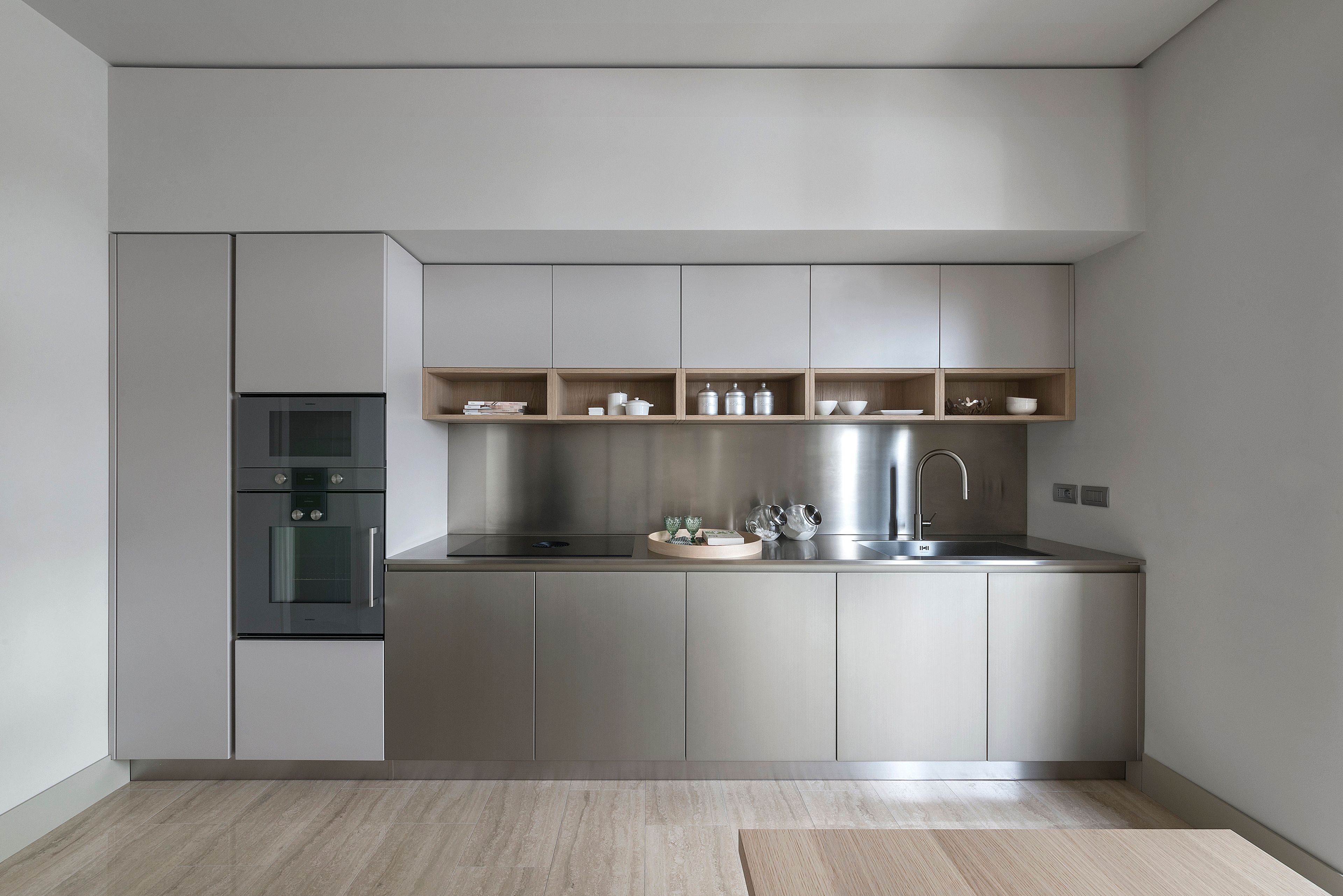 Двусторонняя линейная кухня с консольным столом TM Italia Cucine K6 ARCH-00069327 - Вид №3