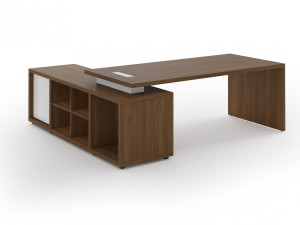 Угловой стол со встроенной полкой